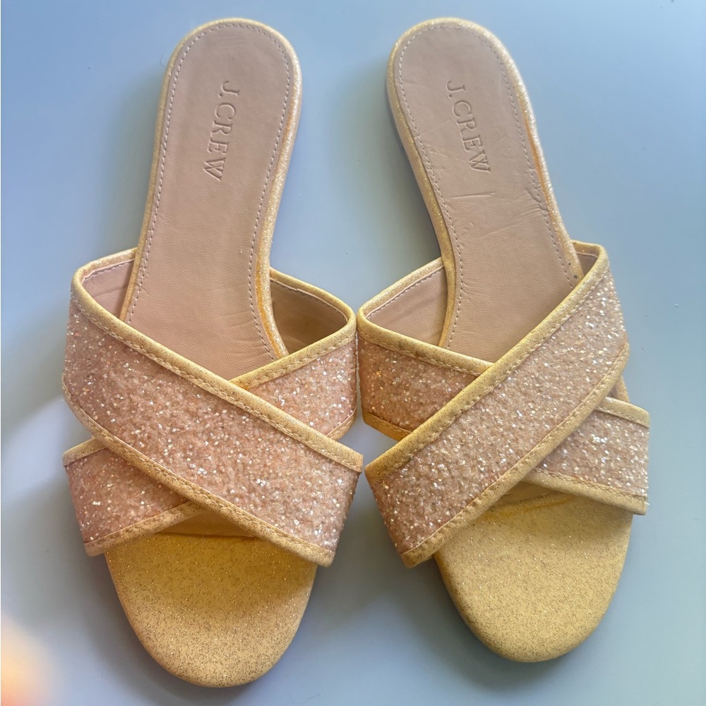 J. Crew Glittering Cream Sandals
